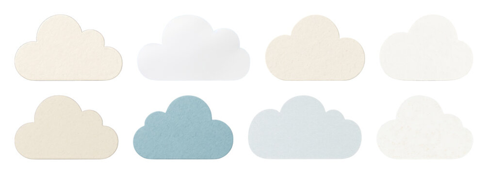 PNG Pastel paper clouds collection on transparent background