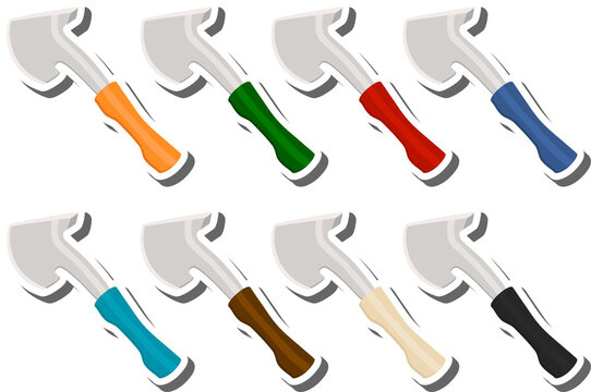 big kit steel axes with wooden handle