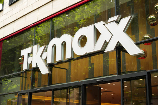 Stuttgart, Baden-W&uuml;rttemberg, Germany - July 3, 2025: TK Maxx storefront in Stuttgart, Germany  -  TK Maxx is a discount clothing and homewares retailer