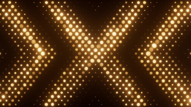 Golden lights motion texture. Glamour abstract background for celebration. Seamless loop.