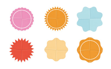 Obraz premium Flat seal stickers in various colors flat colorful pink isolated on a transparent background