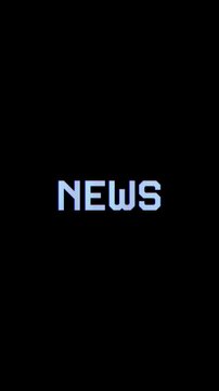 Abstract News Typography with Digital Glitch Effect and Blue Stripes on Black Background. Perfect for vertical content, website landing pages, video intros, futuristic-themed social media content.