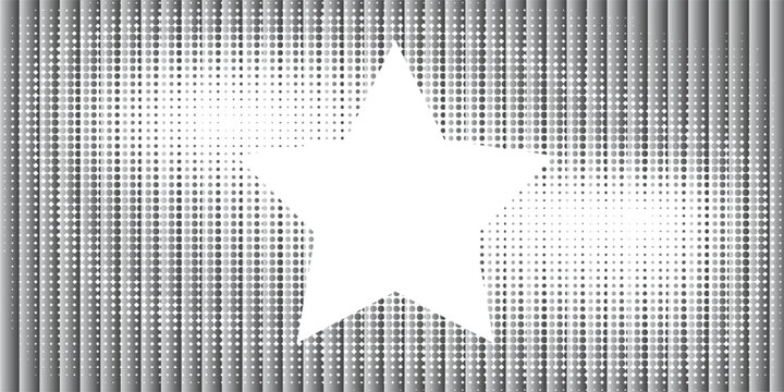 A five-pointed star rendered in a monochrome palette, composed of fine, parallel diagonal lines that create a textured, striped, and optical illusion effect.