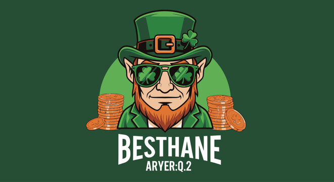 Leprechaun Wearing Green Shades Beer.