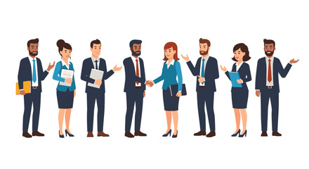 Fototapeta premium Diverse business team shaking hands on white background