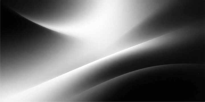 Abstract black and white metallic background featuring a brushed silver steel texture with shiny chrome light patterns on an industrial aluminum surface