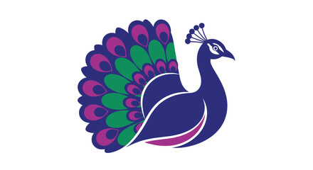 Fototapeta premium Vibrant Peacock Bird in Profile View.
