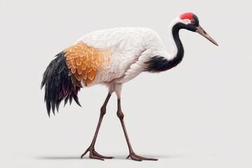 Obraz premium crane bird on white background 