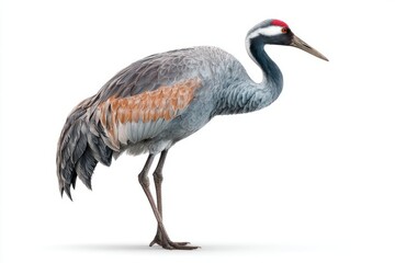 Obraz premium crane bird on white background 