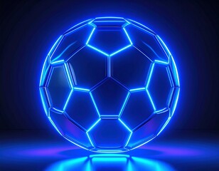 Fototapeta premium blue glow hexagon sphere futuristic design