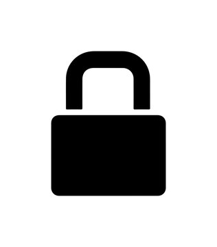 Minimalist Black Padlock Icon Vector