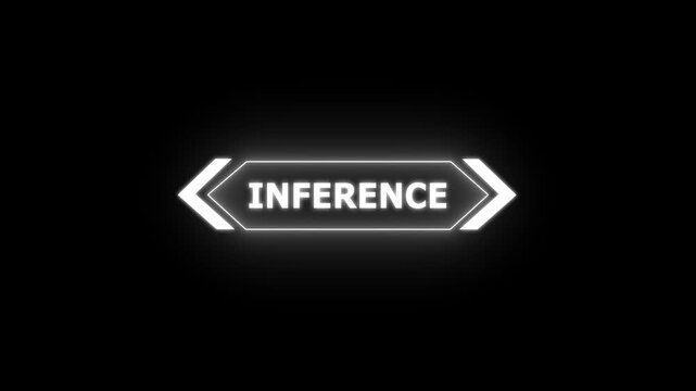 Digital inference Text Animation on black background. Neon HUD Gaming Title with Red and Blue Glow on Sunburst Motion Graphics animation.