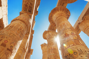  Egypt, Luxor - Karnak Hypostyle hall columns in the temple at Luxor Thebes