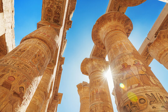  Egypt, Luxor - Karnak Hypostyle hall columns in the temple at Luxor Thebes