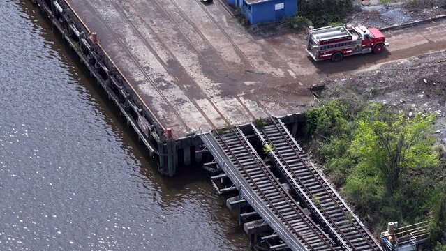 toxic Industrial Cleanup and Steel Mill Demolition Aerial Georgetown South Carolina