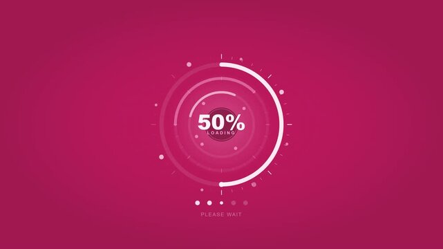Graphic loading screen on magenta background