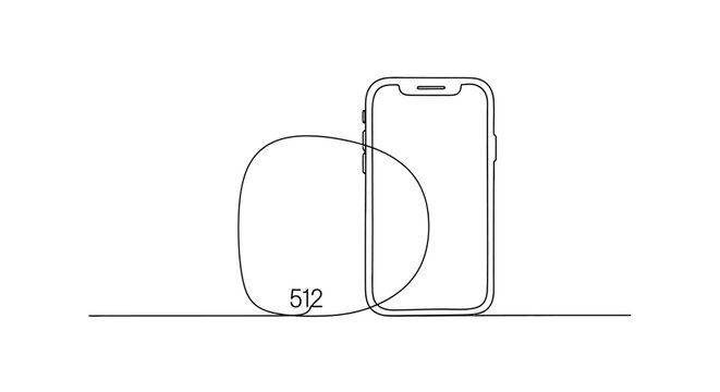 Smartphone with 512GB Storage Capacity Icon, Technology Concept