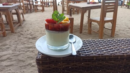 panna cotta of glass sweet dessert , © Nova 