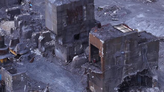 Aerial of Demolition and Toxic Cleanup at Steel Mill in Georgetown South Carolina