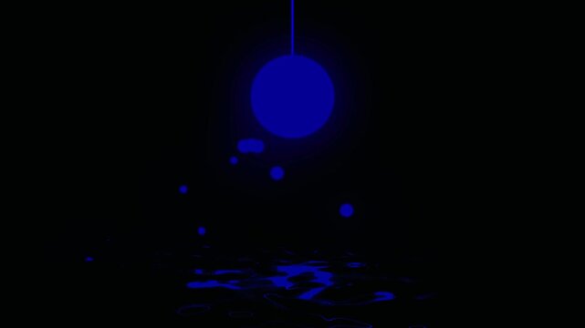 Glowing hanging lamp and fireflies with water in magical winter animation. seamless looping overlay 4k virtual video animation background.