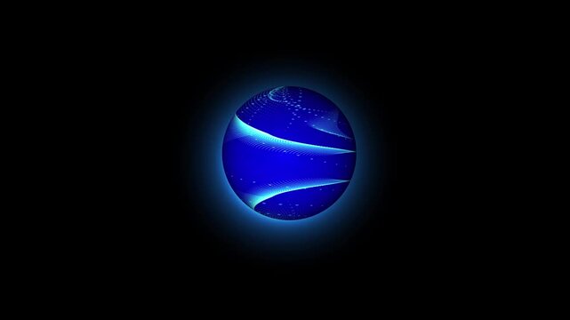 Abstract Blue Digital Globe Loop Animation Futuristic Technology Sphere Background
