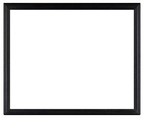Obraz premium Narrow black antique picture frame on transparent background, in PNG format.