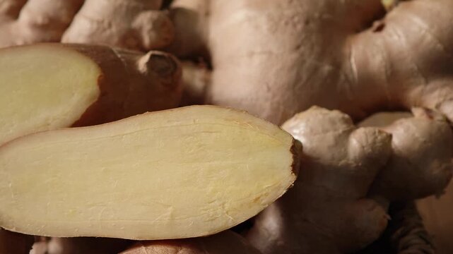 Fresh ginger in a basket
