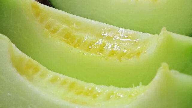 Close-up of a ripe green melon