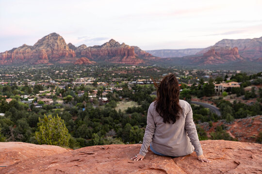 Beautiful Girl enjoying the view from Sedona Airport Mesa Viewpoint