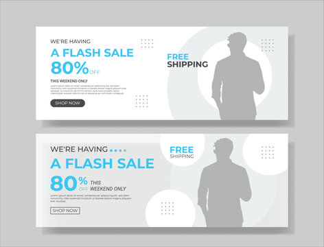 Fashion sale social media facebook cover banner template, Web banner timeline template.