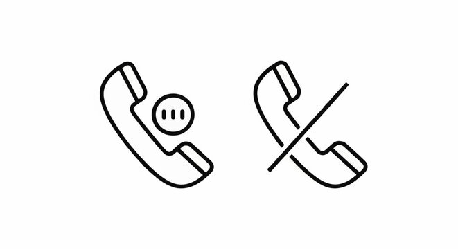 Two phone icons, one with a calling symbol, the other with a forbidden symbol