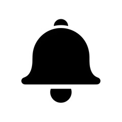 Fototapeta premium A simple black bell icon on a white background