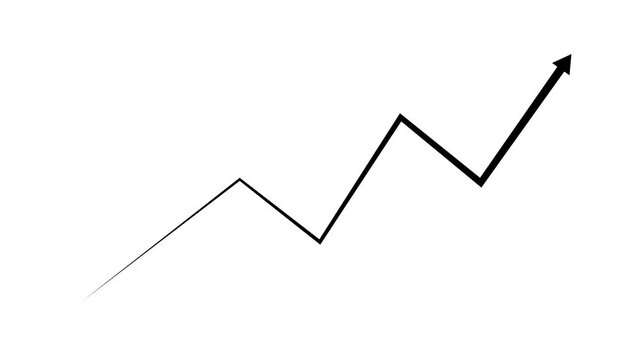Arrow chart growing up animation. Exponential growth and Business profit increase. black arrow rising transparent background.