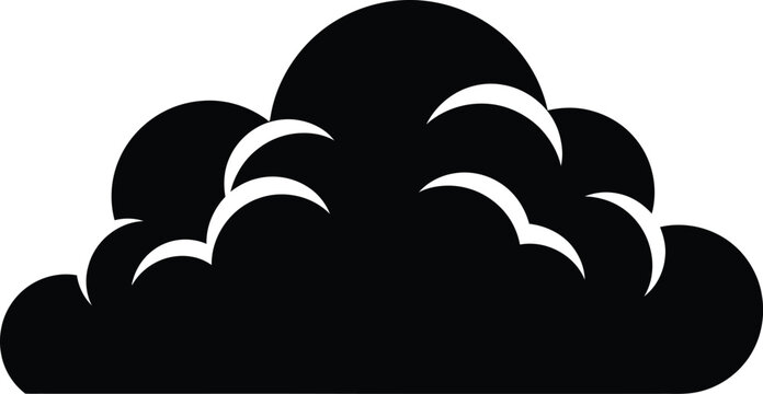 Black Cloud Silhouette Illustration, Minimal Abstract Weather Icon