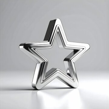 Silbernes Sternsymbol 3D