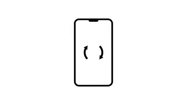 Rotate your phone. Simple motion graphic animation with rotation of smartphone.