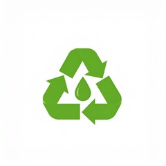 Obraz premium Green recycling symbol with leaf for eco-friendly sustainability concept