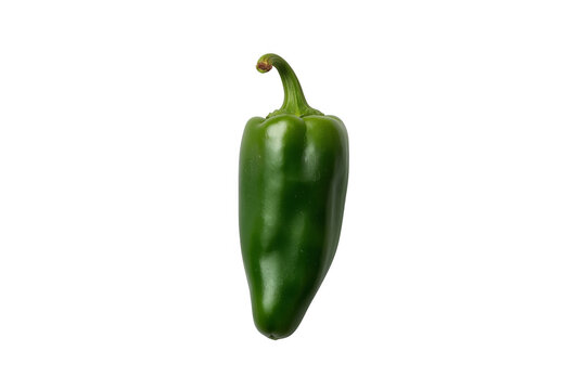 Fresh green jalapeno pepper isolated on transparent background