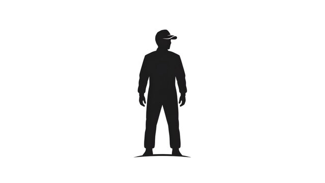 Silhouette of a man wearing a baseball cap standing alone