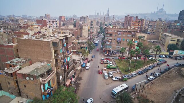 Timelapse of Al Khoderi street in Islamic Cairo neighborhood, Egypt