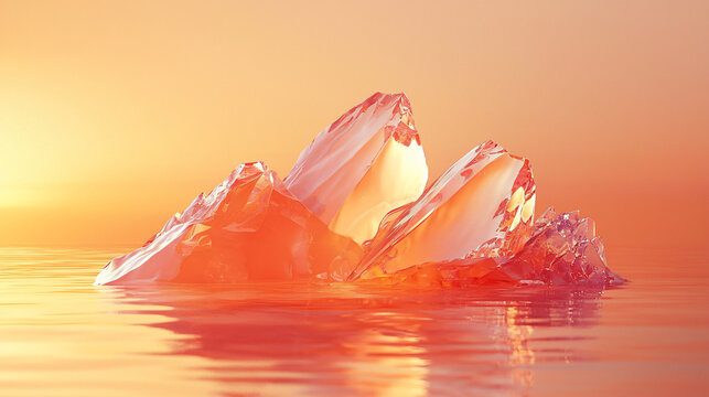 Abstract Icebergs Sunset Horizon