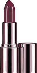 Flat design lipstick vector icon with dark berry color and minimalist metallic case for beauty blog graphics © Najmul