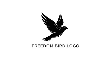 Fototapeta premium Black Bird Flying Freedom Logo Design.