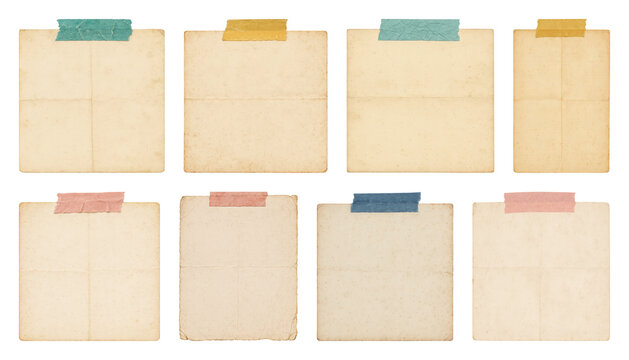 PNG Vintage paper notes collection, transparent background