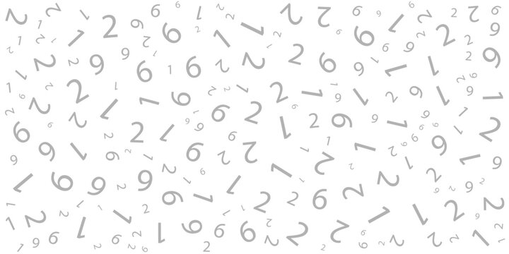 Random transparent numbers 0 and 9. Background in a matrix style. Binary code pattern with digits on screen, falling character. Abstract digital backdrop. Vector illustration