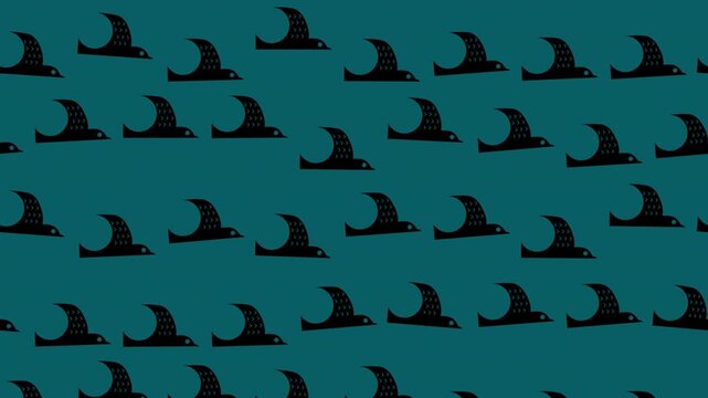 北欧風飛ぶ鳥のシームレスループアニメーション背景