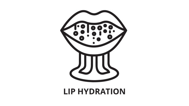 Clean and modern black line art illustration of a lip balm jar emphasizing hydration, ideal for skincare, beauty products, wellness campaigns, and health-related advertising.