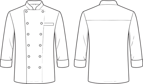 chef jacket, chef coat, chef uniform, cooking uniform, kitchen apparel, restaurant uniform, chef clothing, double breasted jacket, culinary uniform, professional chef, blank 