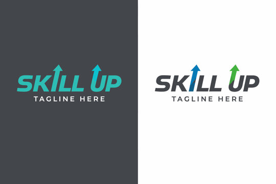 Skill up logo design with tagline placeholder