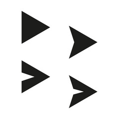 Arrow pointer set. Directional triangle icon. Navigation Vector graphic. Sharp cursor symbol. Manual vector only. No autotrace used. © Kravchenko